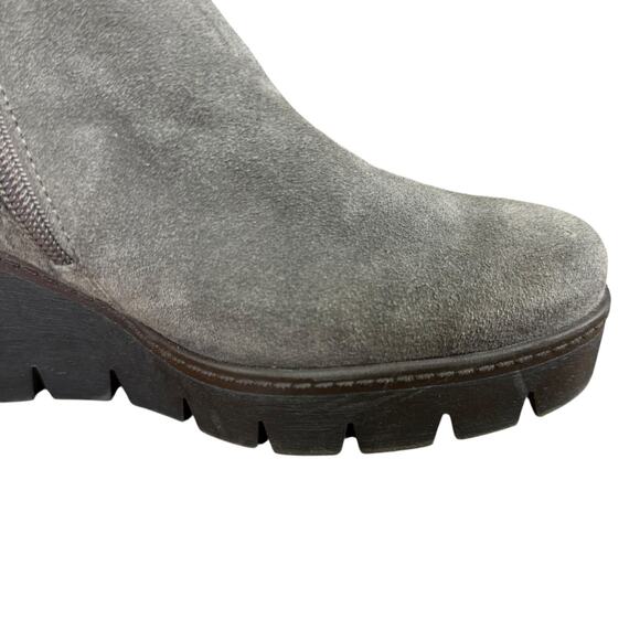 Gabor Womens Gray Suede Side Zip Wedge Ankle Boots Booties sz UK 5 / US 7.5 - Picture 2 of 15